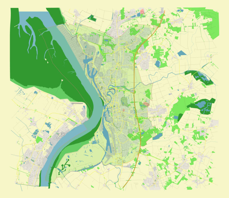 Bremerhaven Germany Vector Map in Adobe Illustrator, PDF and SVG Free