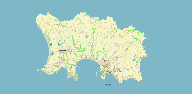 Channel Islands Guernsey and Jersey UK Vector Map High Detailed editable layered Adobe Illustrator