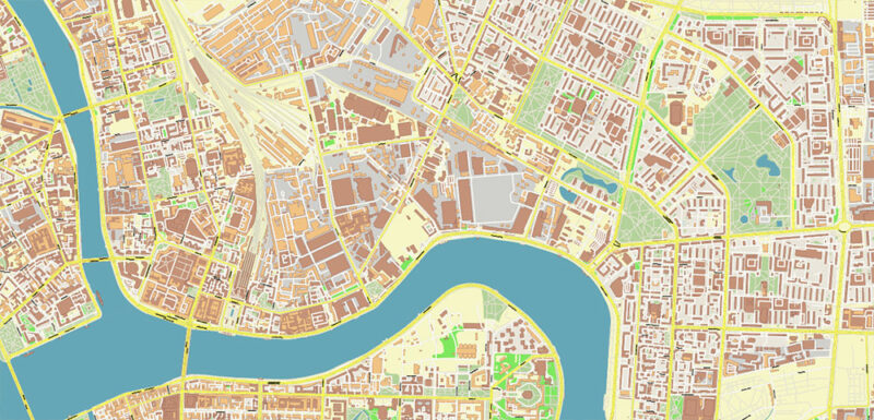 Saint Petersburg Russia Vector Map (ENG) High Detailed editable layered Adobe Illustrator