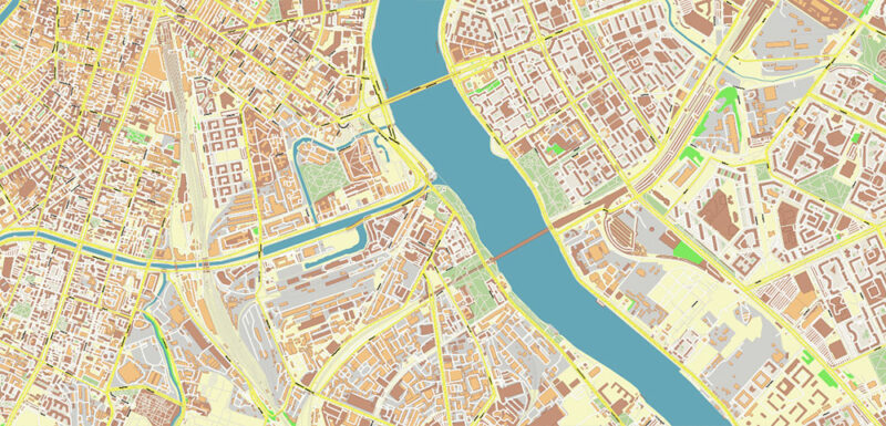 Saint Petersburg Russia Vector Map (ENG) High Detailed editable layered Adobe Illustrator