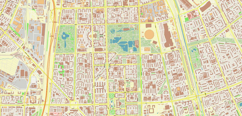 Saint Petersburg Russia Vector Map (ENG) High Detailed editable layered Adobe Illustrator