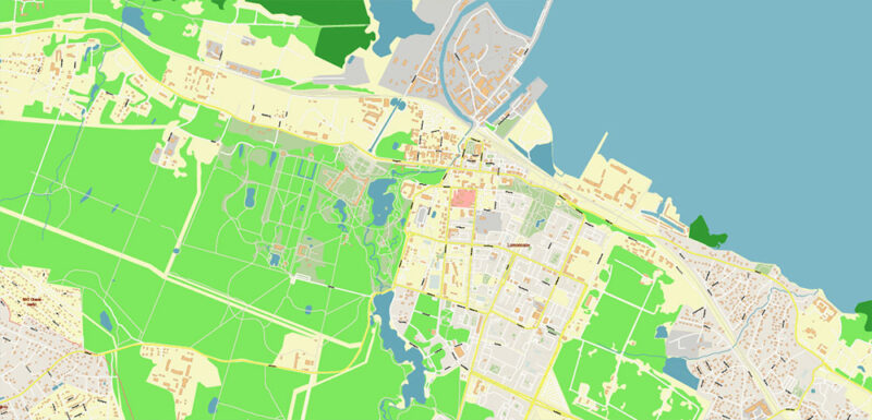 Saint Petersburg Russia Vector Map (ENG) High Detailed editable layered Adobe Illustrator