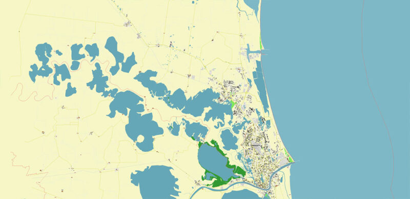 Tampico Mexico Vector Map High Detailed editable layered Adobe Illustrator