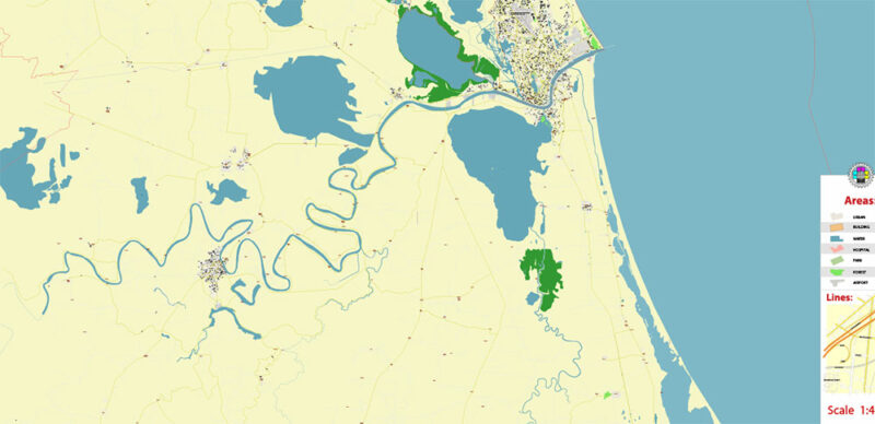 Tampico Mexico Vector Map High Detailed editable layered Adobe Illustrator