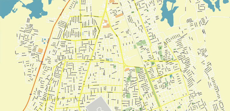 Tampico Mexico Vector Map High Detailed editable layered Adobe Illustrator