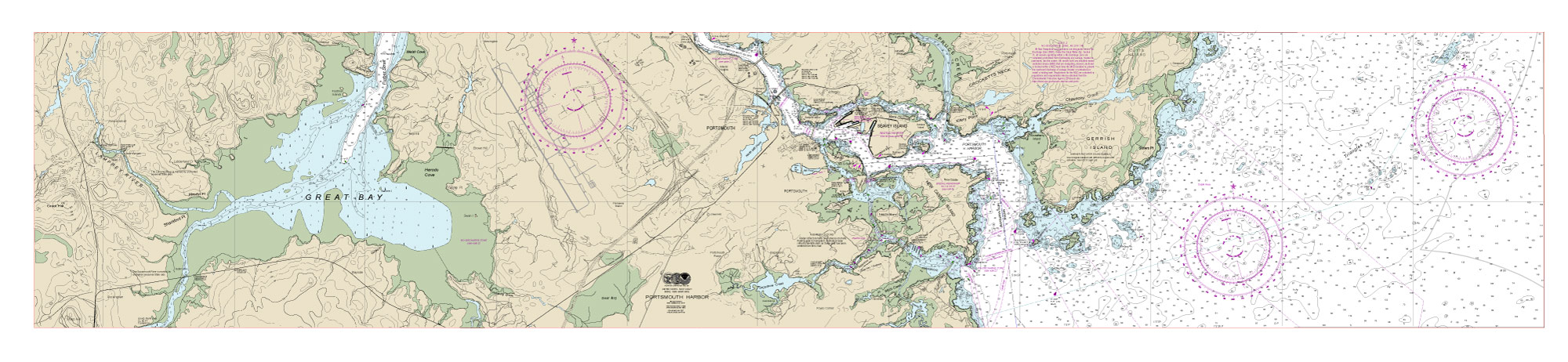 Marine chart of the Portsmouth Harbor New Hampshire