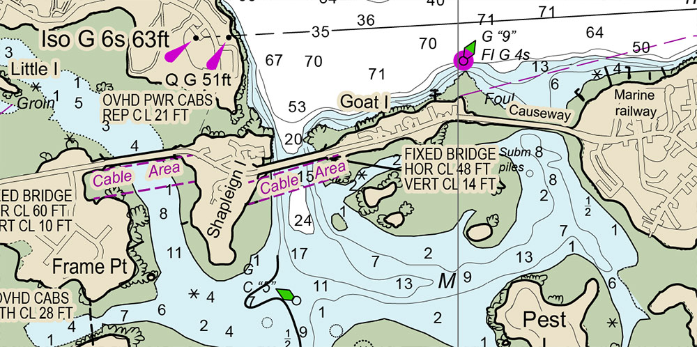 Marine chart of the Portsmouth Harbor New Hampshire