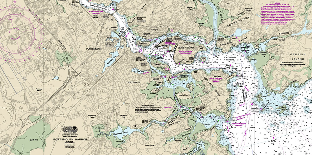 Marine chart of the Portsmouth Harbor New Hampshire