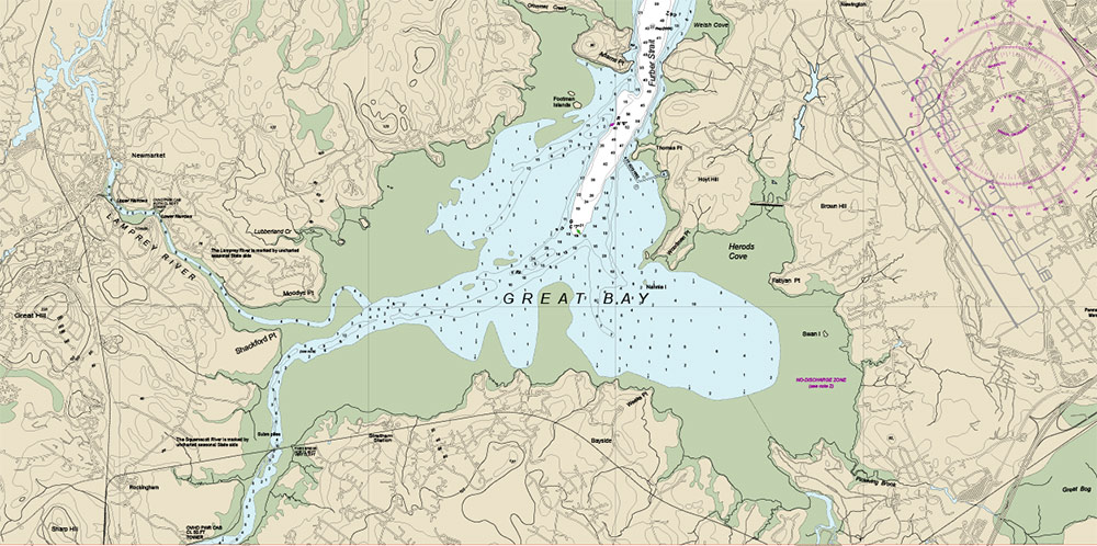 Marine chart of the Portsmouth Harbor New Hampshire