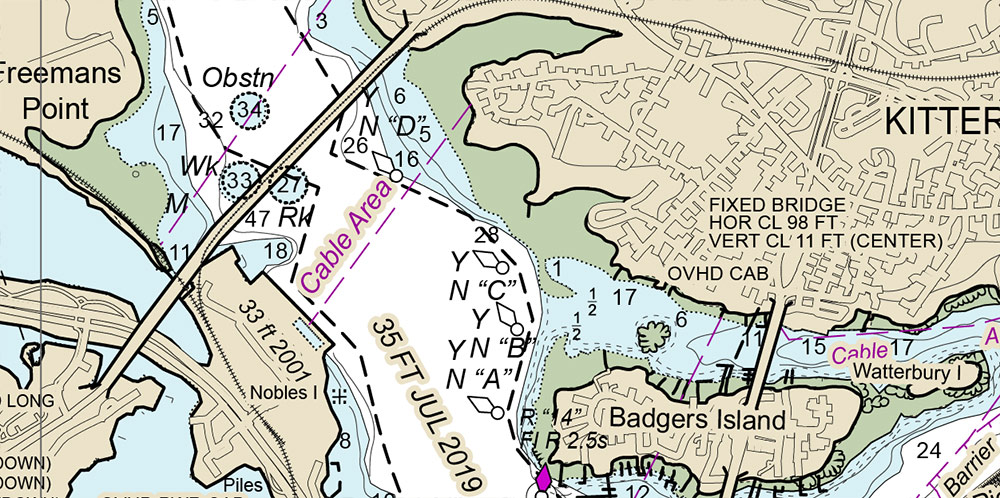 Marine chart of the Portsmouth Harbor New Hampshire