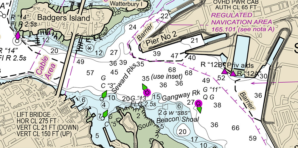 Marine chart of the Portsmouth Harbor New Hampshire