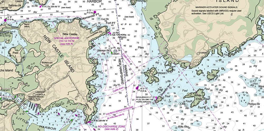 Marine chart of the Portsmouth Harbor New Hampshire