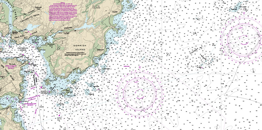 Marine chart of the Portsmouth Harbor New Hampshire