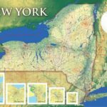 New York State Map High Detailed Shaded relief 36"x24" Wall Decor Satin Poster