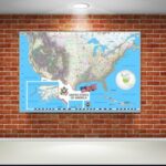 USA Map High Detailed Shaded Relief (grey) 36'x24' Wall Decor Satin Poster  