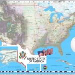 USA Map High Detailed Shaded Relief (grey) 36'x24' Wall Decor Satin Poster  