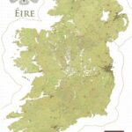 Ireland Islands Map High Detailed vintage style 24'x36' Wall Decor Satin Poster