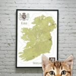 Ireland Islands Map High Detailed vintage style 24'x36' Wall Decor Satin Poster