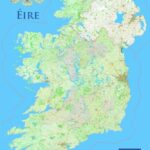 Ireland Islands Map High Detailed Wall Art 24'x36' Wall Decor Satin Poster 