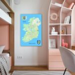 Ireland Islands Map High Detailed Wall Art 24'x36' Wall Decor Satin Poster 