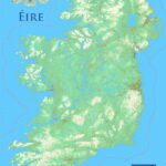 Ireland Islands Map Detailed Shaded Relief 24'x36' Wall Decor Satin Poster 