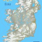 Ireland Islands Map High Detailed + Relief 36'x24' Wall Decor Satin Poster 