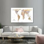 World Map Gall-Peters Projection 36'x24' Wall Decor Satin Poster 