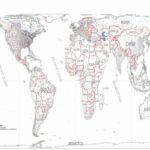 World Map Gall-Peters Projection White Blank 36'x24' Wall Decor Satin Poster 