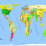 World Map Gall-Peters Projection, Wall Art 36'x24' Wall Decor Satin Poster