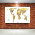 World Map Gall-Peters Projection Wall Art 36'x24' Wall Decor Satin Poster