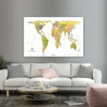 World Map Gall-Peters Projection Wall Art 36'x24' Wall Decor Satin Poster 