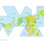 World Map Dymaxion Projection, Wall Art 36'x24' Wall Decor Satin Poster 