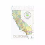 California State Map, USA, Map Wall Art 24'x36' Wall Decor Satin Poster 