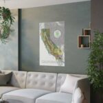 California State Map USA Wall Art 24'x36' Wall Decor Satin Poster 