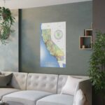 California State USA Map Wall Art 24'x36' Wall Decor (light colors) Satin Poster 