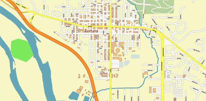Humboldt County California USA High Detailed Vector Map Editable Layered Adobe Illustrator