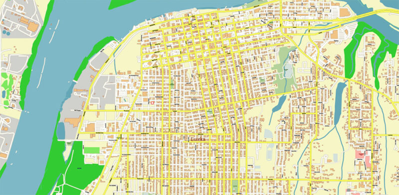 Humboldt County California USA High Detailed Vector Map Editable Layered Adobe Illustrator