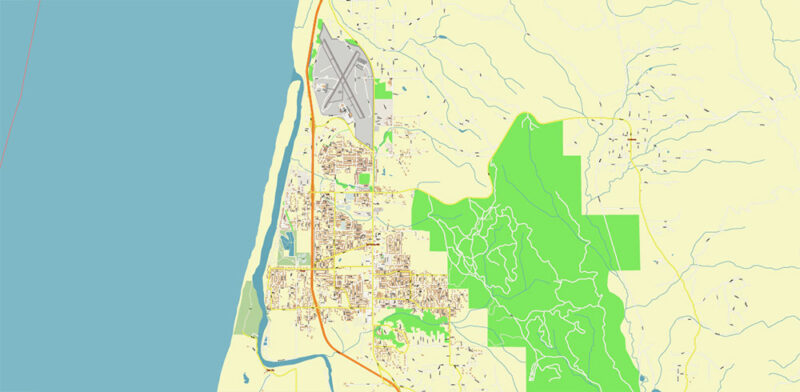 Humboldt County California USA High Detailed Vector Map Editable Layered Adobe Illustrator
