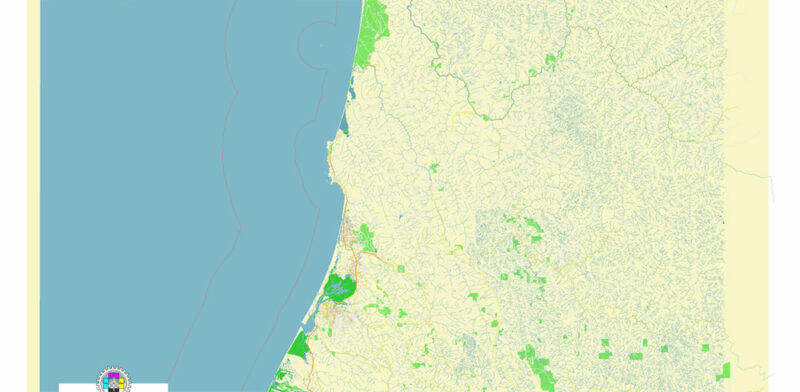 Humboldt County California USA High Detailed Vector Map Editable Layered Adobe Illustrator