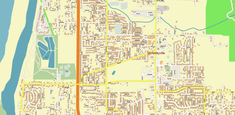 Humboldt County California USA High Detailed Vector Map Editable Layered Adobe Illustrator