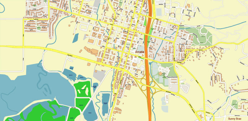 Humboldt County California USA High Detailed Vector Map Editable Layered Adobe Illustrator