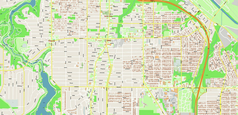 Mahoning + Portage + Trumbull counties Ohio USA High Detailed Vector Map Editable Layered Adobe Illustrator Scale 1:3532