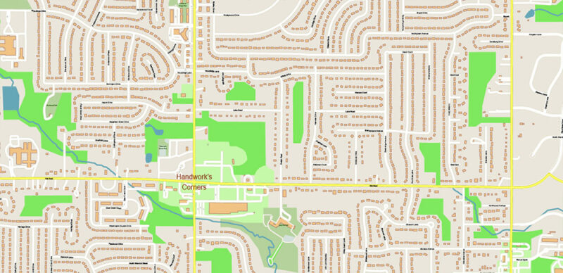 Mahoning + Portage + Trumbull counties Ohio USA High Detailed Vector Map Editable Layered Adobe Illustrator Scale 1:3532