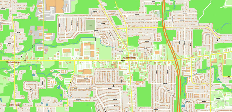 Mahoning + Portage + Trumbull counties Ohio USA High Detailed Vector Map Editable Layered Adobe Illustrator Scale 1:3532