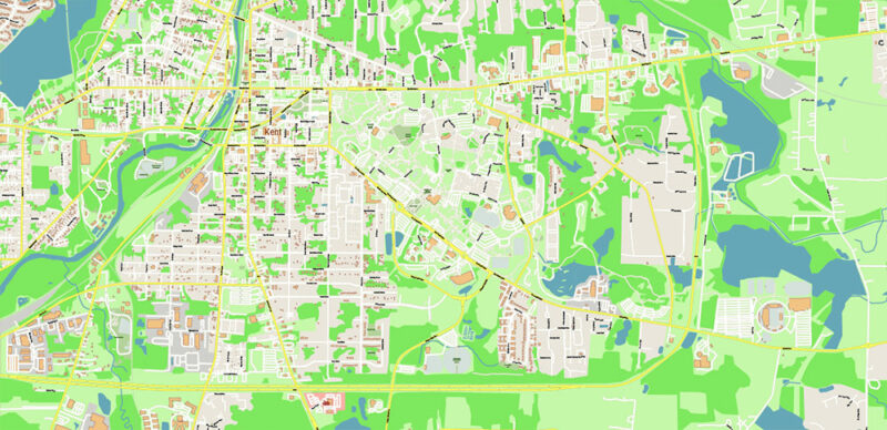 Mahoning + Portage + Trumbull counties Ohio USA High Detailed Vector Map Editable Layered Adobe Illustrator Scale 1:3532