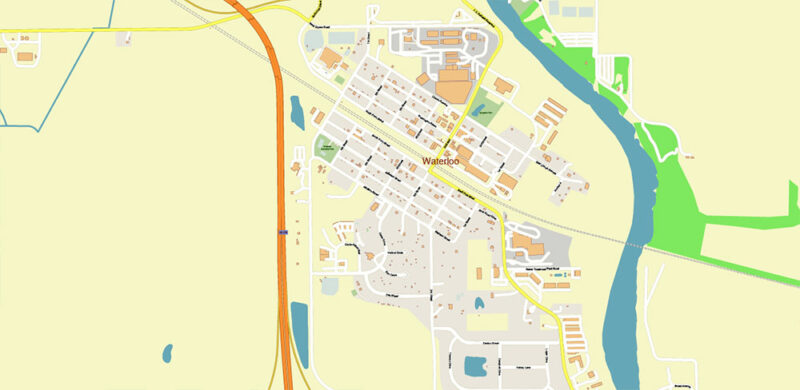 Omaha+ surrounding areas, Nebraska US High Detailed Vector Map Editable Layered Adobe Illustrator