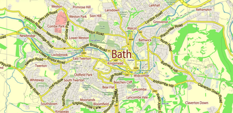 Gloucestershire + Cotswolds UK Vector Map Detailed Editable Layered Adobe Illustrator