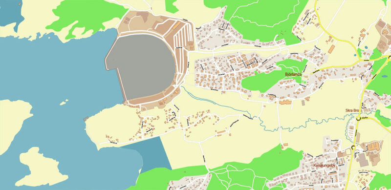Gothenburg / Göteborg Sweden Vector Map High Detailed Editable Layered Adobe Illustrator