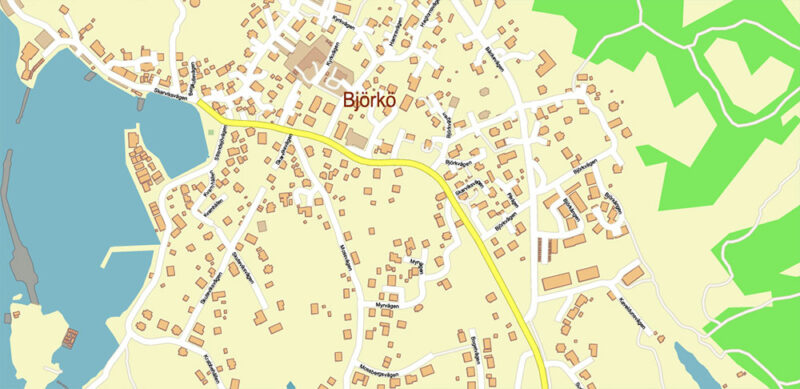 Gothenburg / Göteborg Sweden Vector Map High Detailed Editable Layered Adobe Illustrator