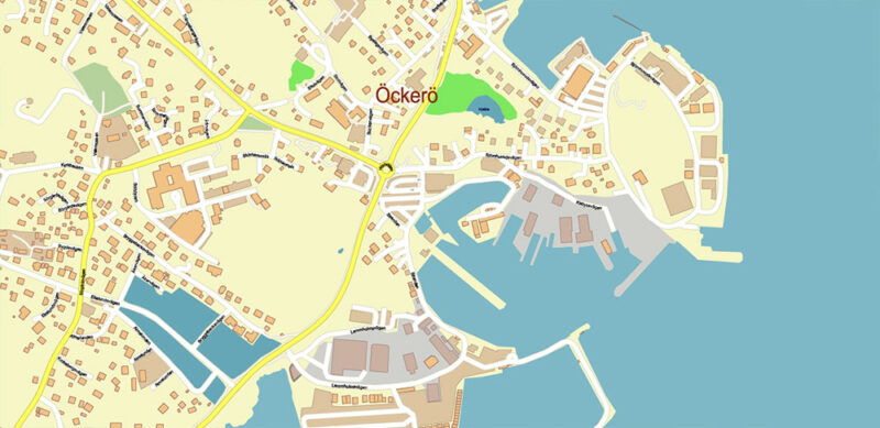 Gothenburg / Göteborg Sweden Vector Map High Detailed Editable Layered Adobe Illustrator